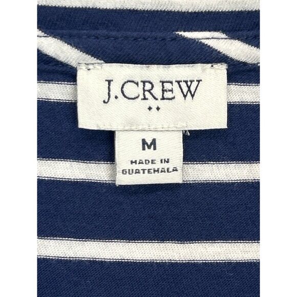 J.Crew‎ Dress Womens Medium Navy Blue White Striped Sleeveless Tiered Cotton - Picture 3 of 7